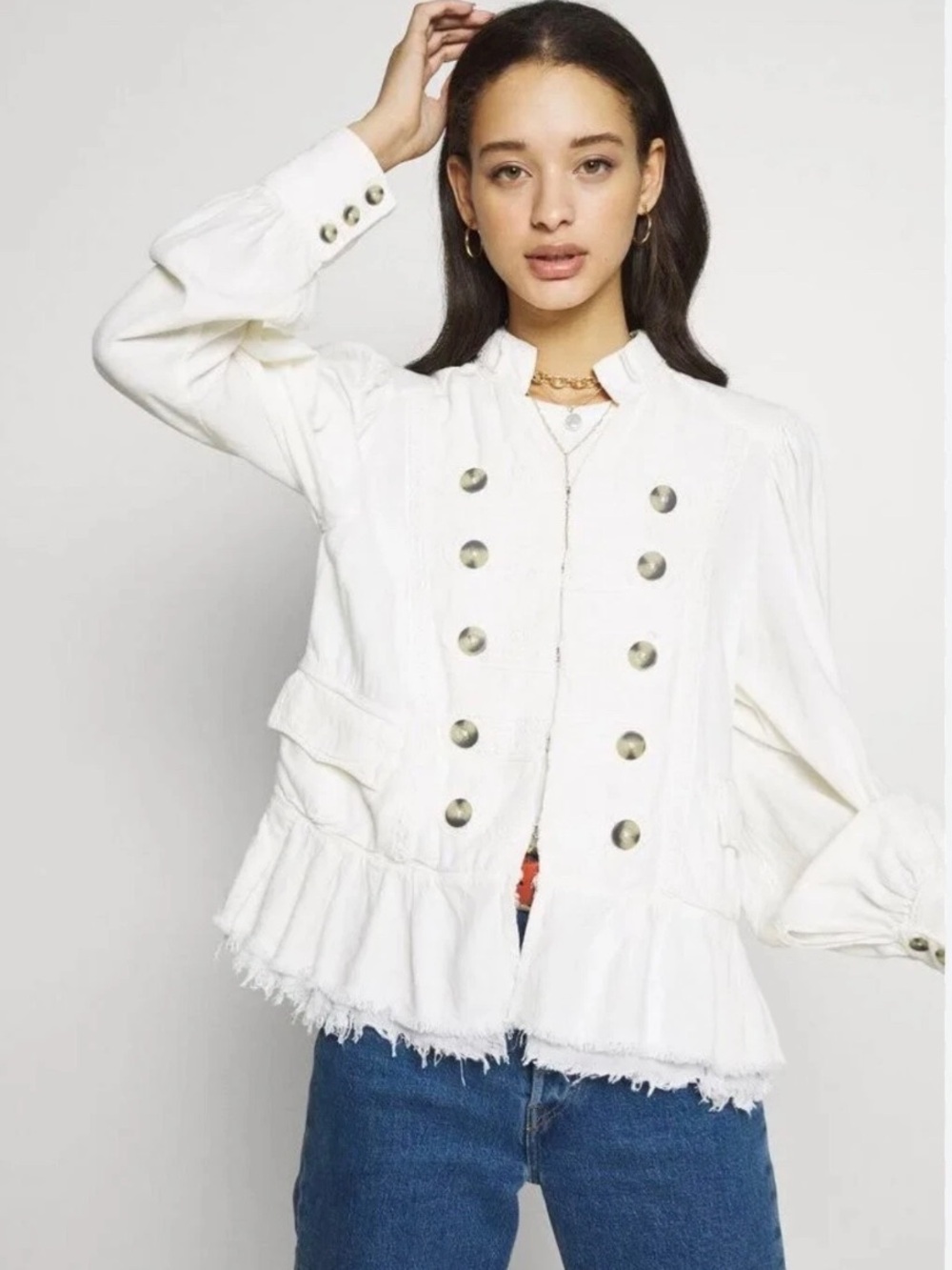 Free People Ariana Lace Trim Jacket
